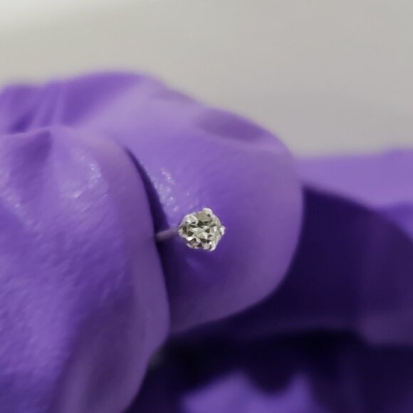 Swarovski Crystal Element - Stlg Silver Overlay Clear Stone "Tiny" Stud Earrings - Picture 9 of 11